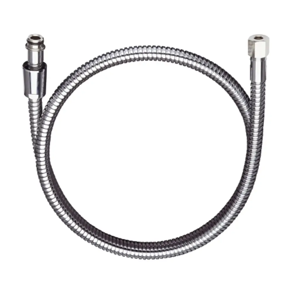 Metallschlauch mit flexibler Struktur, geeignet für Niederdruck-Spültischmischer von Hansgrohe. Verbindungselemente an beiden Enden zur einfachen Installation.